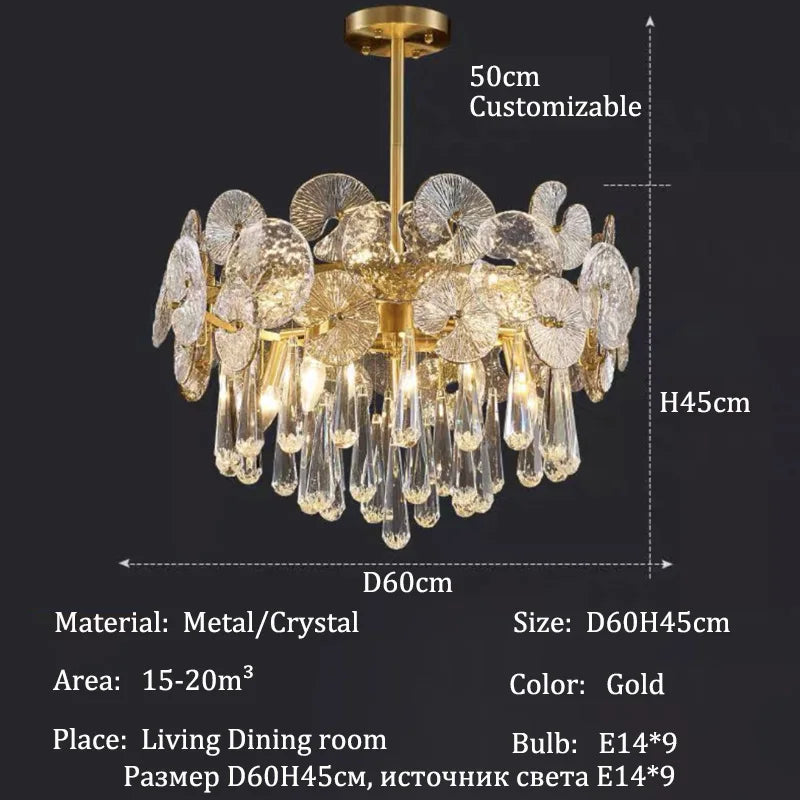 Modern Crystal LED Pendant Chandelier for Living Room Dining Room
