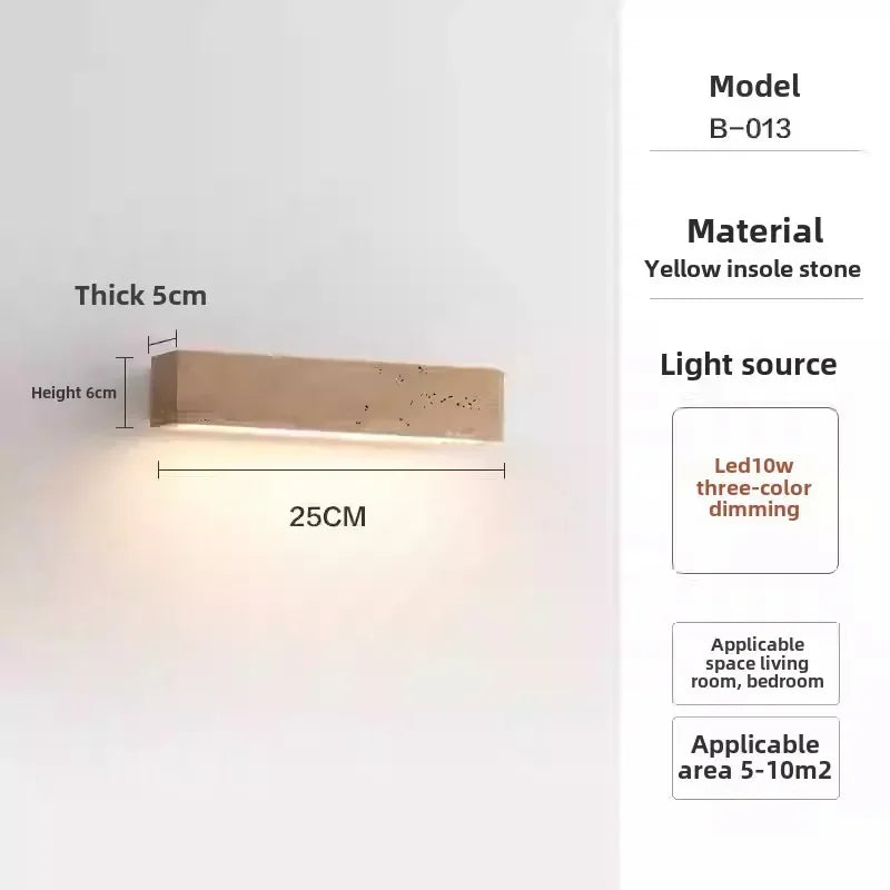 Wabi Sabi Natural Stone Wall Sconce Bedroom Living Room Light