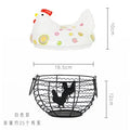Ceramic Hen Kitchen Garlic Bread Storage Basket Container
