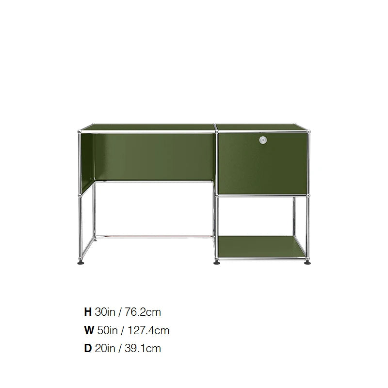 Modern Modular Metal Standing Desk with Storage Cabinet Office Computer Table