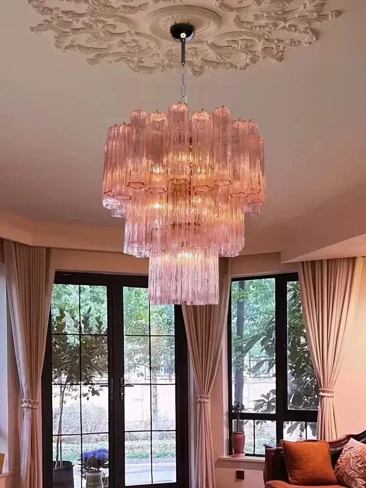 Italian Designer Vintage Colorful Glass Hanging Ceiling Chandelier Pendant Lamp for Living Room