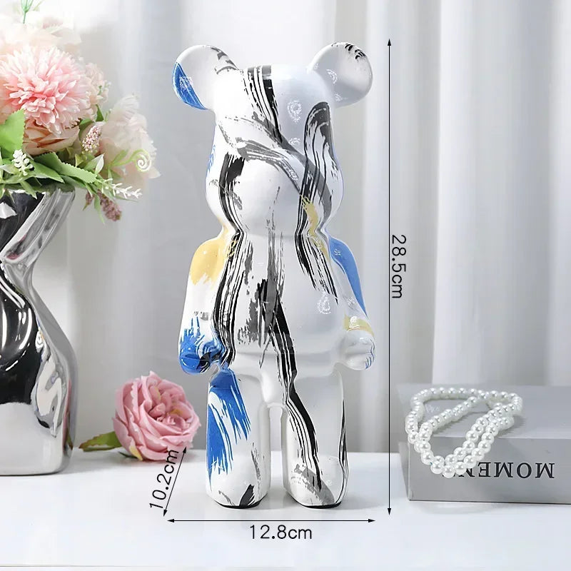 28cm Nordic Resin Bear Statue Figurine for Tabletop Decor