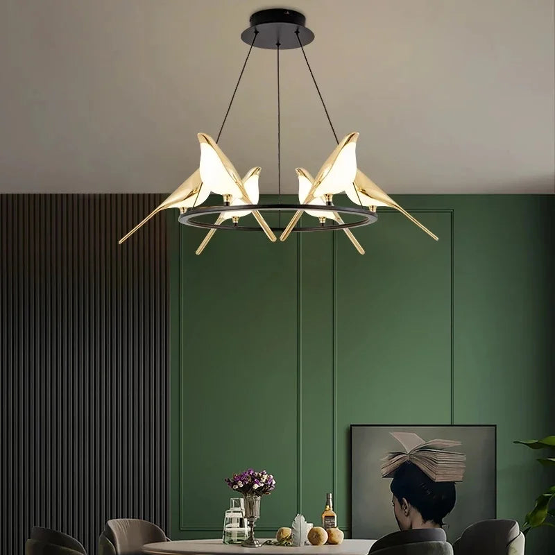 Nordic Magpie Bird Modern LED Lamp Dimmable Remote Control