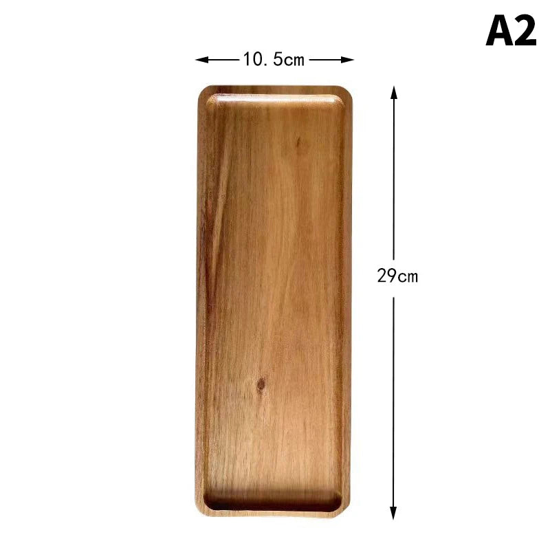 Japanese Style Solid Wood Food Plate Serving Tray Home Decor