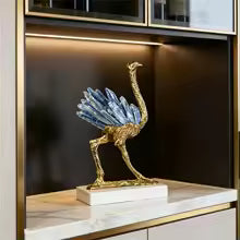 Modern Crystal Swan Sculpture Tabletop Figurine for Home Decor
