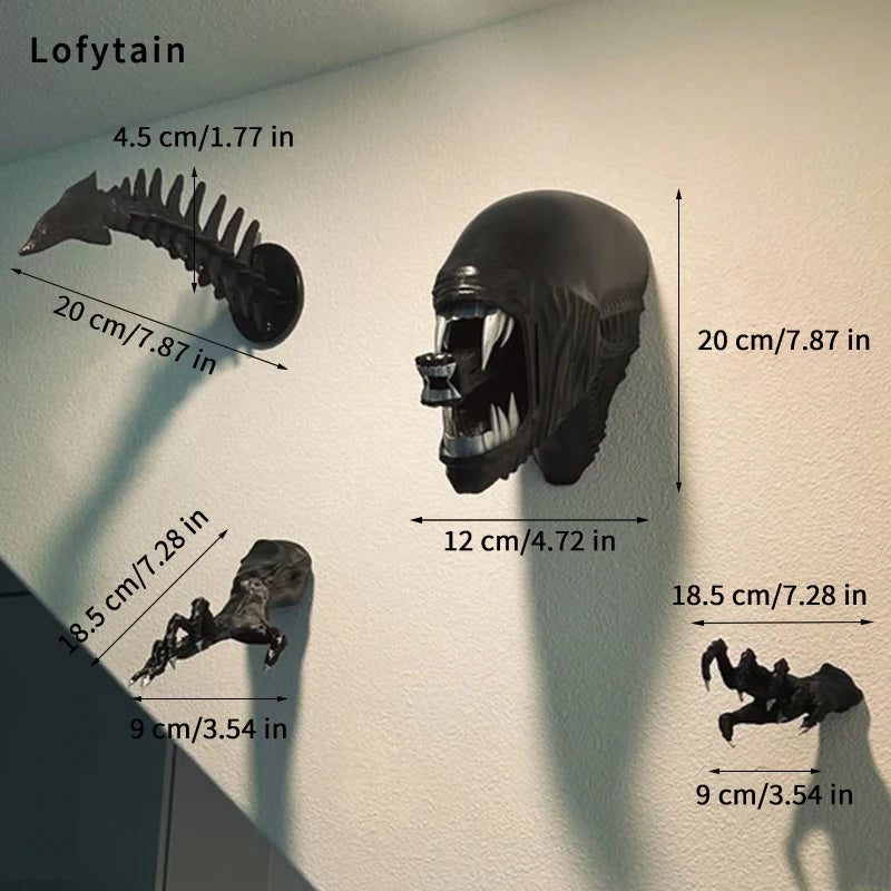 Modern Horror Sci-Fi Alien Wall Sculpture for Living Room Decor