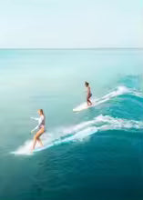 Nordic Summer Beach Surfing Canvas Painting Poster for Home Decor