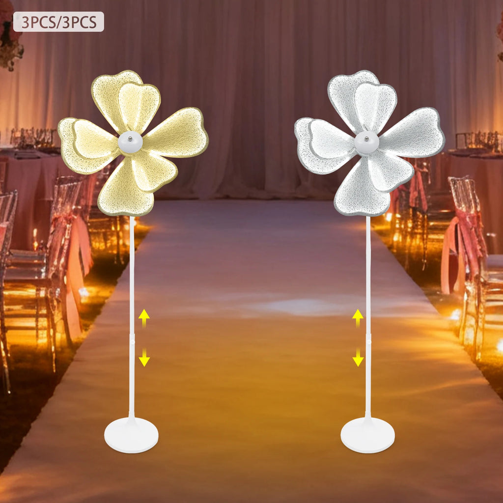 Modern Flower Floor Lamp 50W LED 3-Pack Adjustable Height for Wedding Living Room