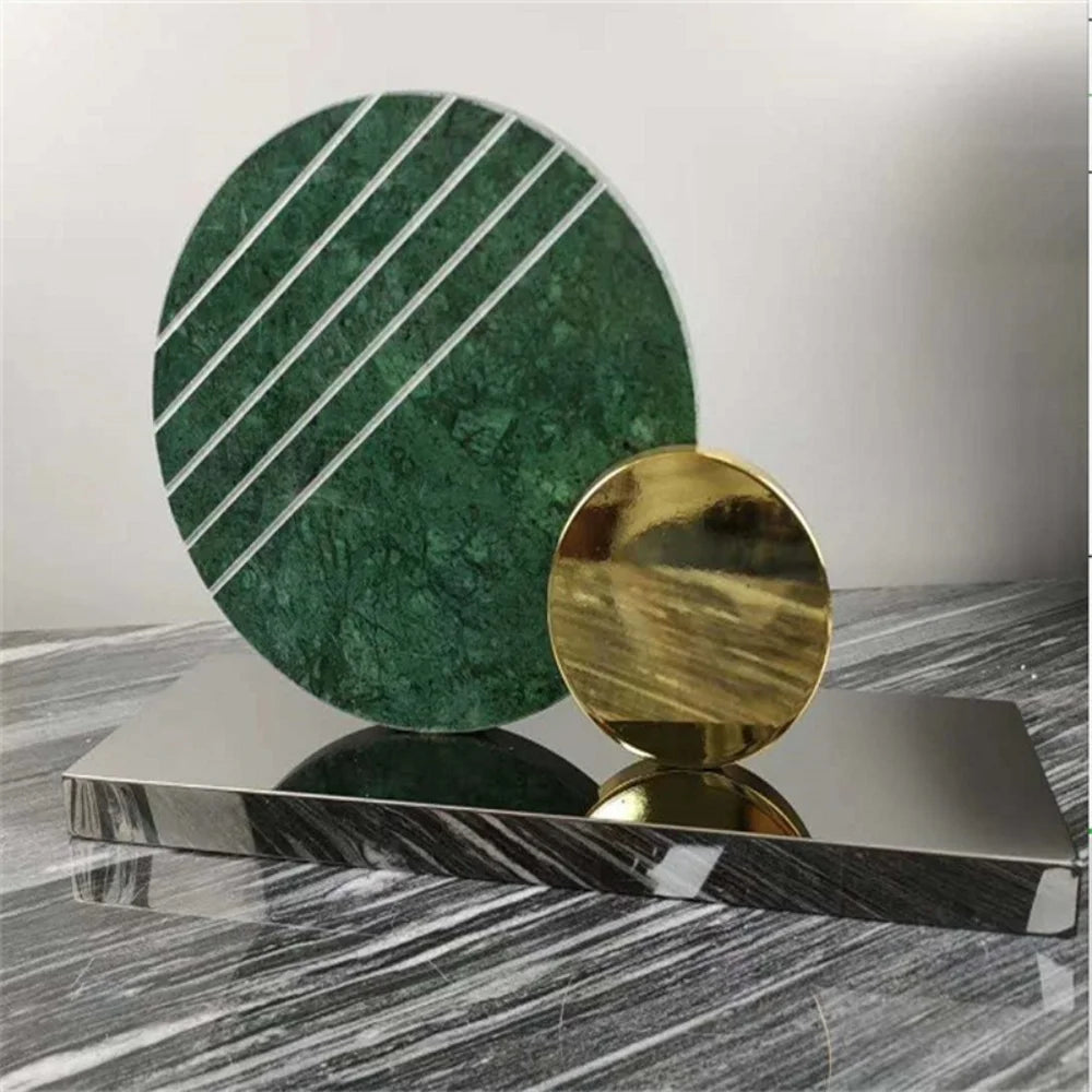 Modern Luxury Ring Metal Sculpture Tabletop Ornament for Home Decor