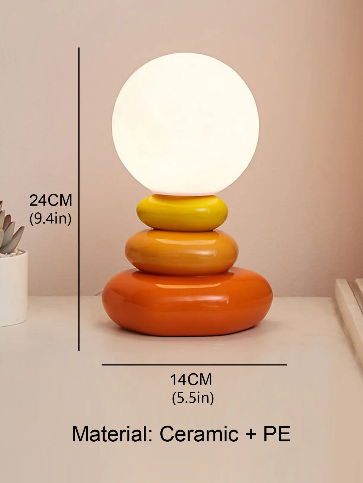 Modern Glossy Resin Table Lamp Dimmable for Living Room Bedroom Hotel Villa