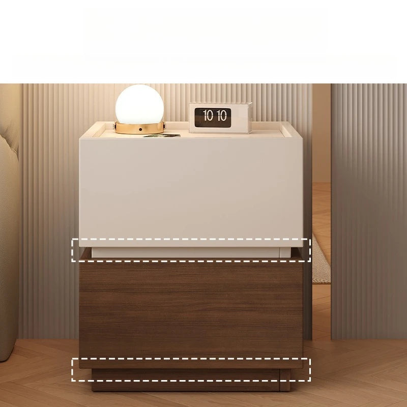 Modern Bedside Table with Storage Free Combination Nightstand Accent Cabinet for Bedroom