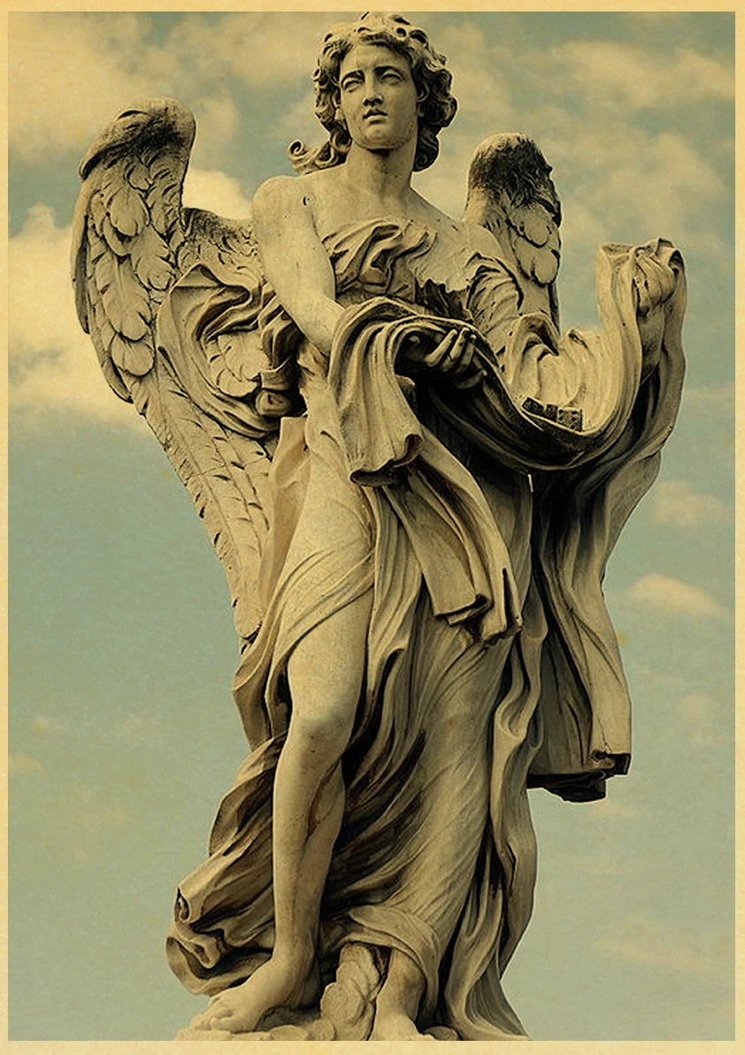 Retro Sculpture Canvas Art Poster Print for Living Room Wall Decor