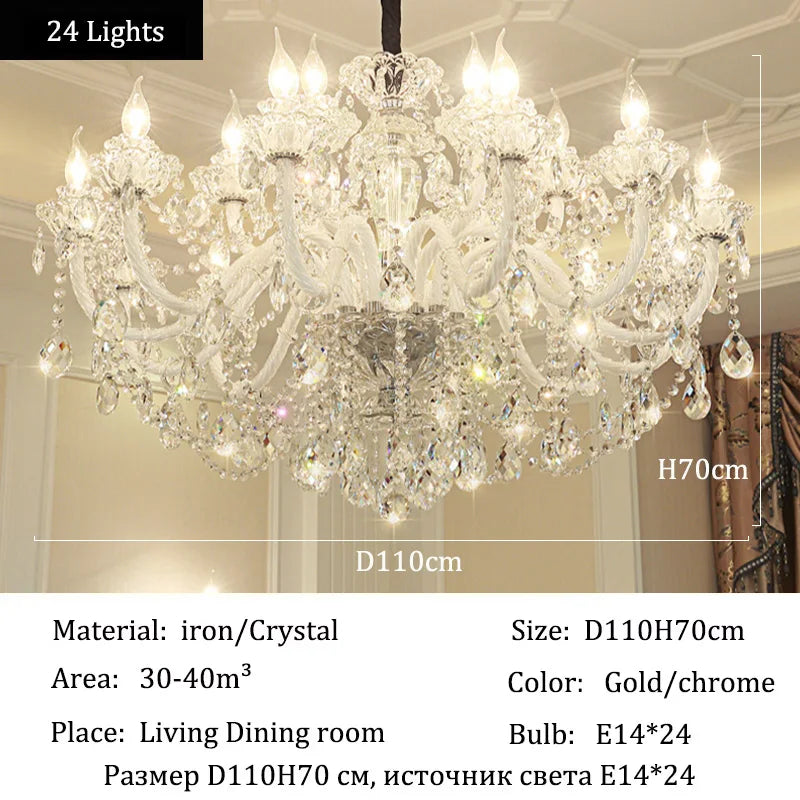 Luxury Crystal LED Ceiling Pendant Light for Living Room Villa