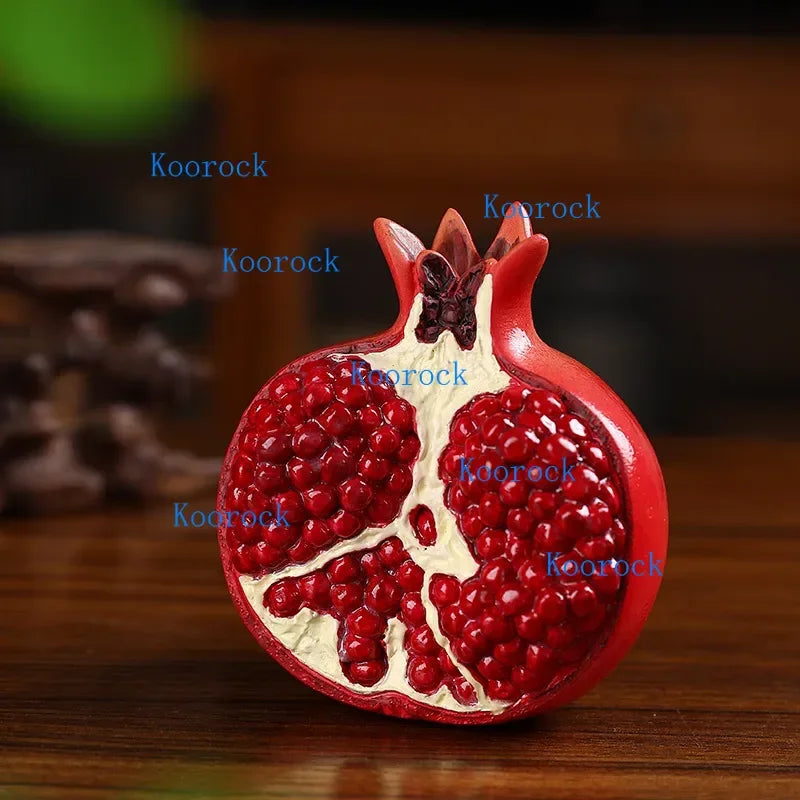 Creative Lucky Charm Resin Pomegranate Statue Tabletop Ornament for Home Decor