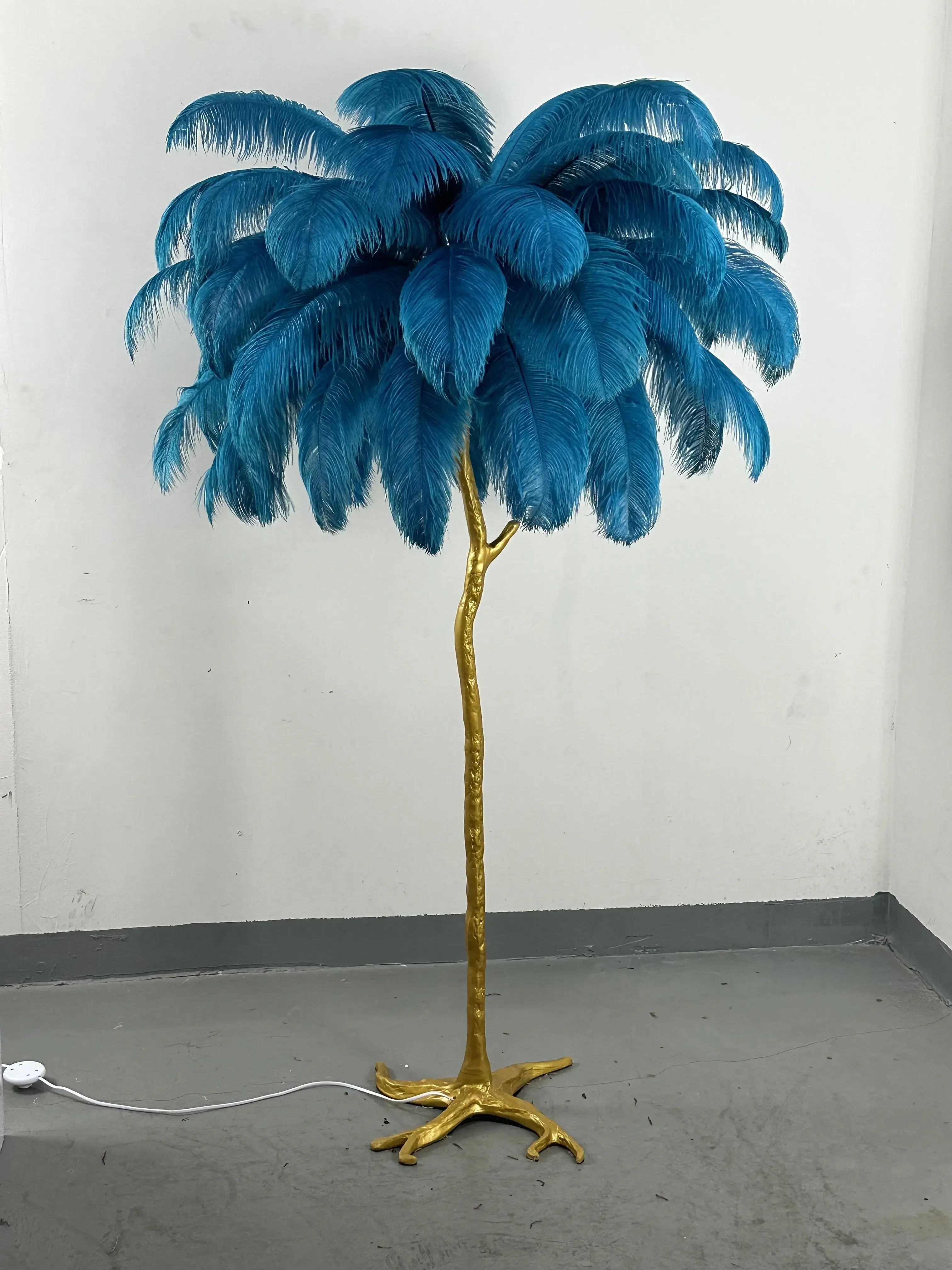 Modern LED Ostrich Feather Floor Lamp for Living Room Bedroom