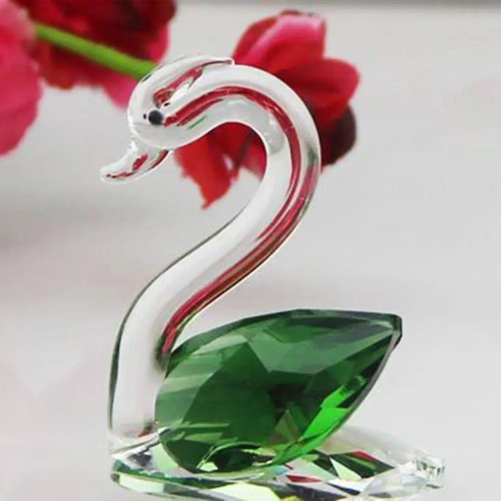 Modern Resin Crystal Swan Sculpture Tabletop Ornament for Home Decor