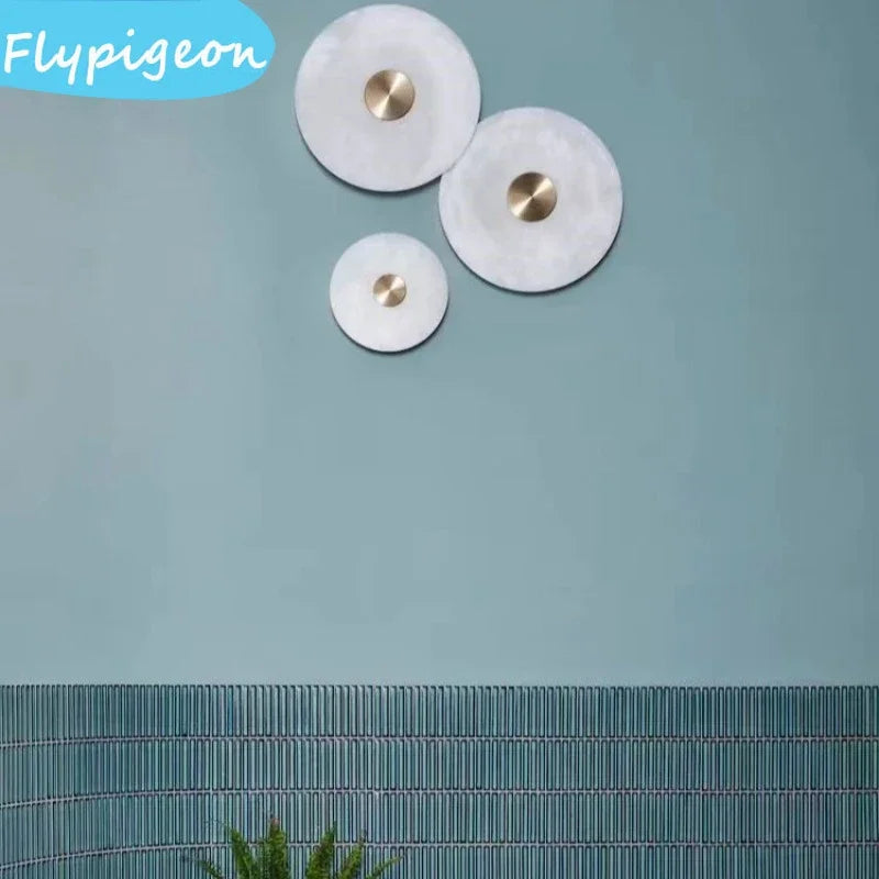 Modern Natural Marble LED Wall Lamp Living Room Bedroom
