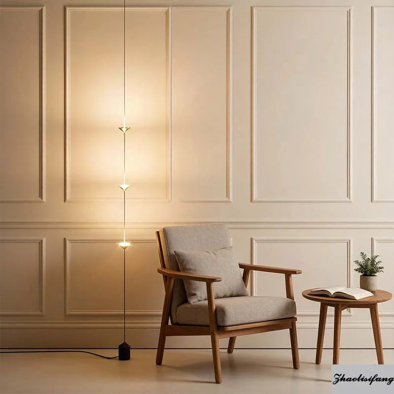 Modern LED Cone Floor Lamp Pendant Light Living Room Bedroom Bedside Sofa Side Ambient Hanging Line Light