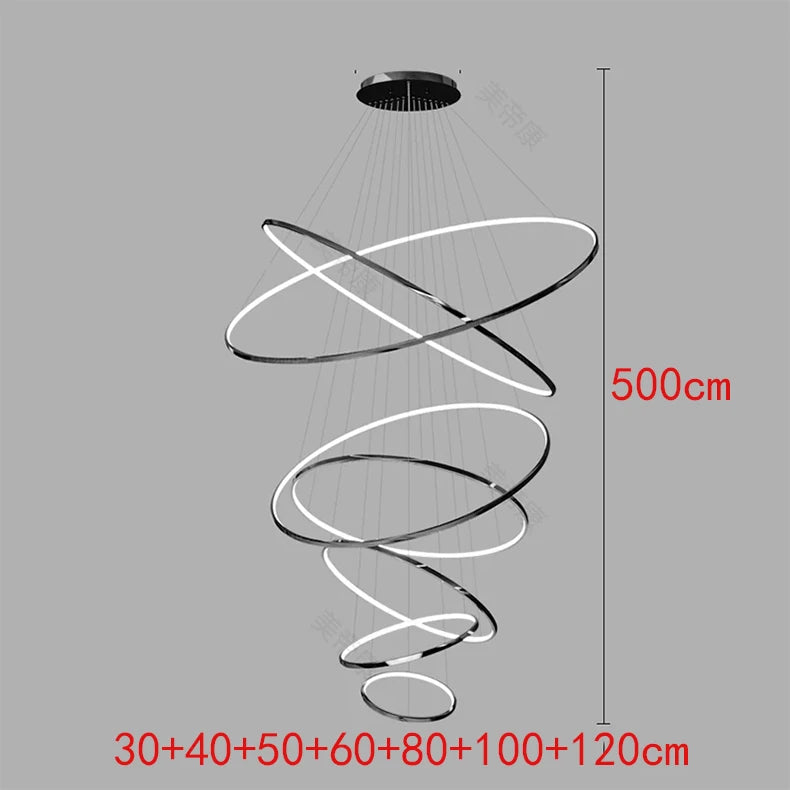Nordic Metal Multi-Light LED Pendant Chandelier for Living Room Dining Room