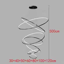 Nordic Metal Multi-Light LED Pendant Chandelier for Living Room Dining Room