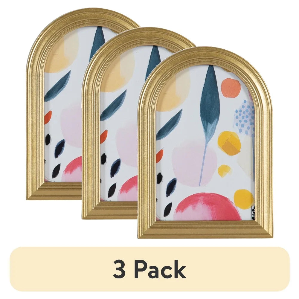 Modern Elegant Arch Gold Metal Picture Frame Tabletop Ornament for Home Decor