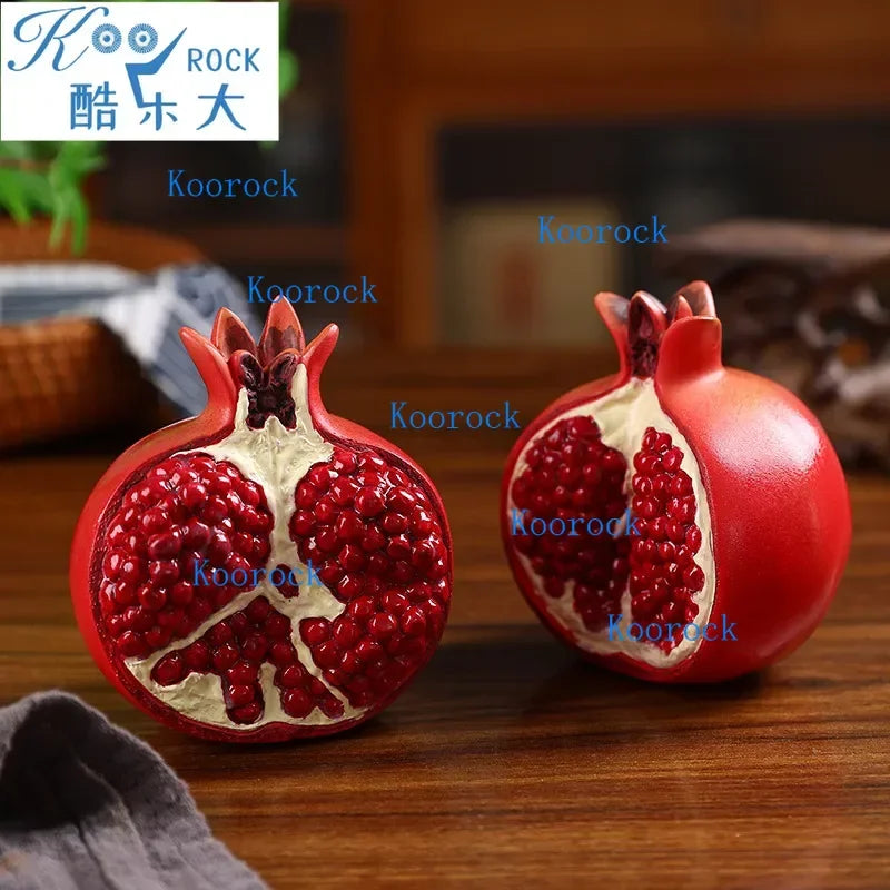 Creative Lucky Charm Resin Pomegranate Statue Tabletop Ornament for Home Decor