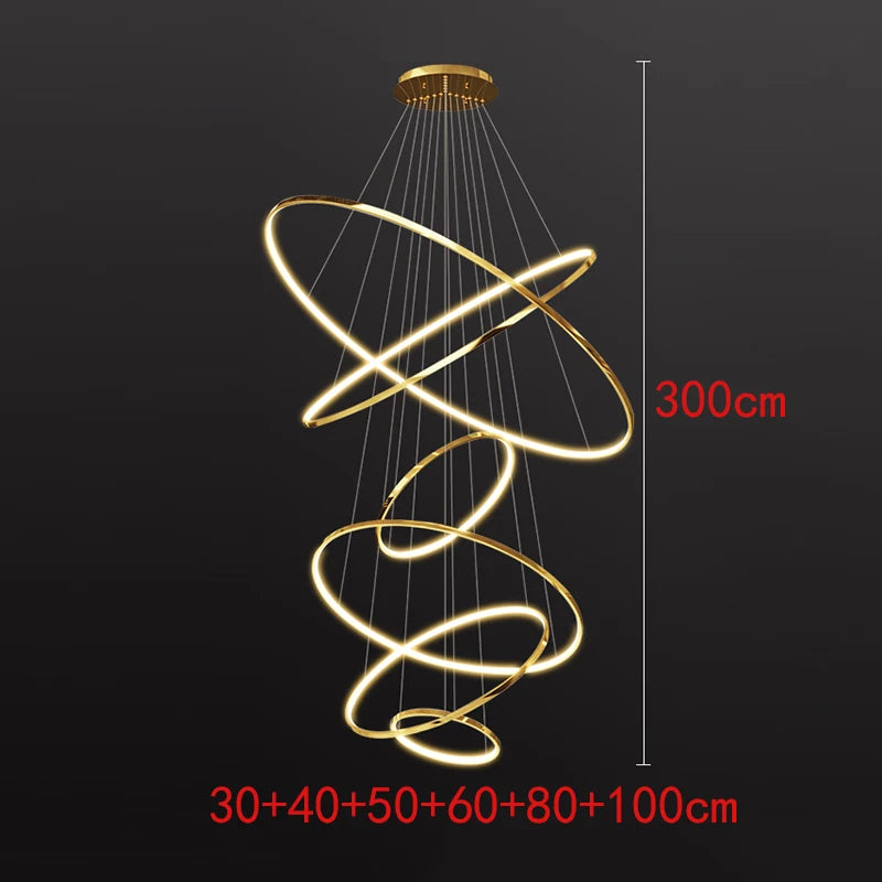 Nordic Metal Multi-Light LED Pendant Chandelier for Living Room Dining Room