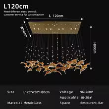 Modern Maple Leaf Glass LED Pendant Light Kitchen Island Dining Table Chandelier