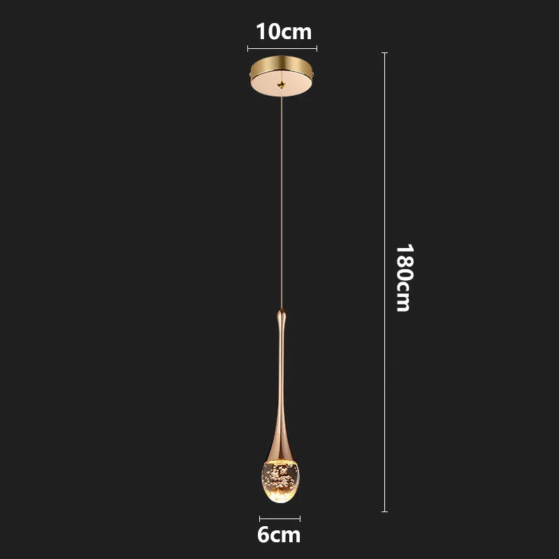 Modern LED Crystal Adjustable Pendant Light for Living Room Bedroom