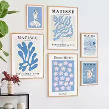 Abstract Matisse Coral Leaf Canvas Painting Poster for Home Decor