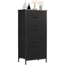 94cm Bedroom Dresser with 4 Fabric Drawers Steel Frame Storage Cabinet