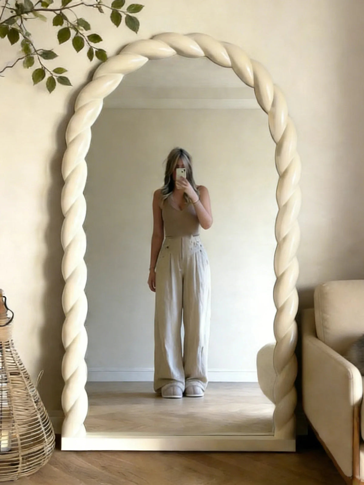 Nordic Luxury Full Length Floor Standing Mirror for Home Decor