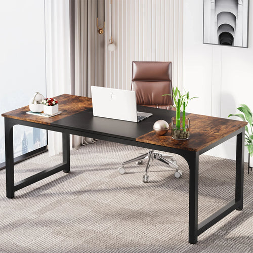 180 cm Large Computer Desk Office Table Study Writing Workstation for Home Office