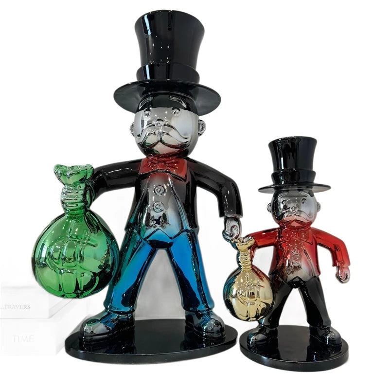 Modern Electroplated Resin Sculpture Tabletop Figurine for Living Room Decor