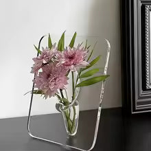 Modern Acrylic Photo Frame Flower Vase for Home Decor