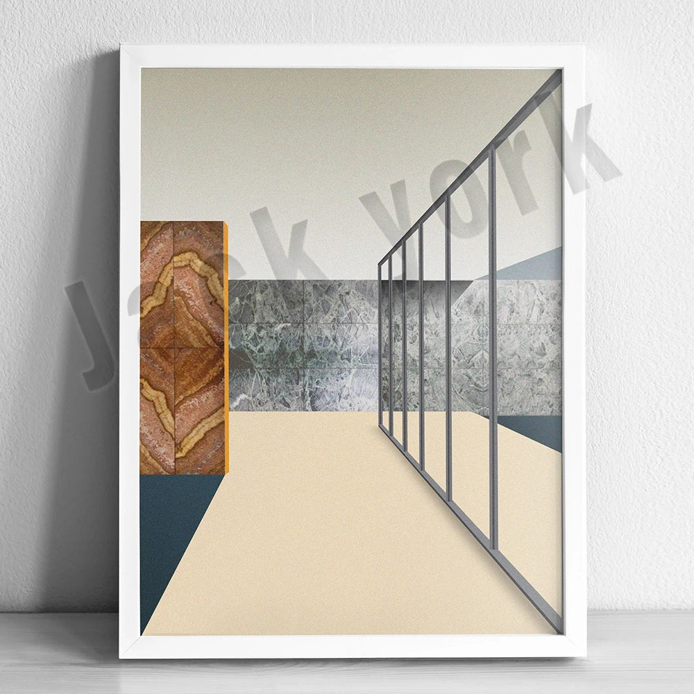 Modern Architecture Canvas Wall Art Print for Living Room