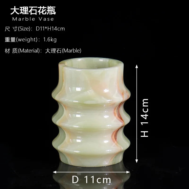 Modern Marble Small Flower Vase Decorative Desktop Display Ornament