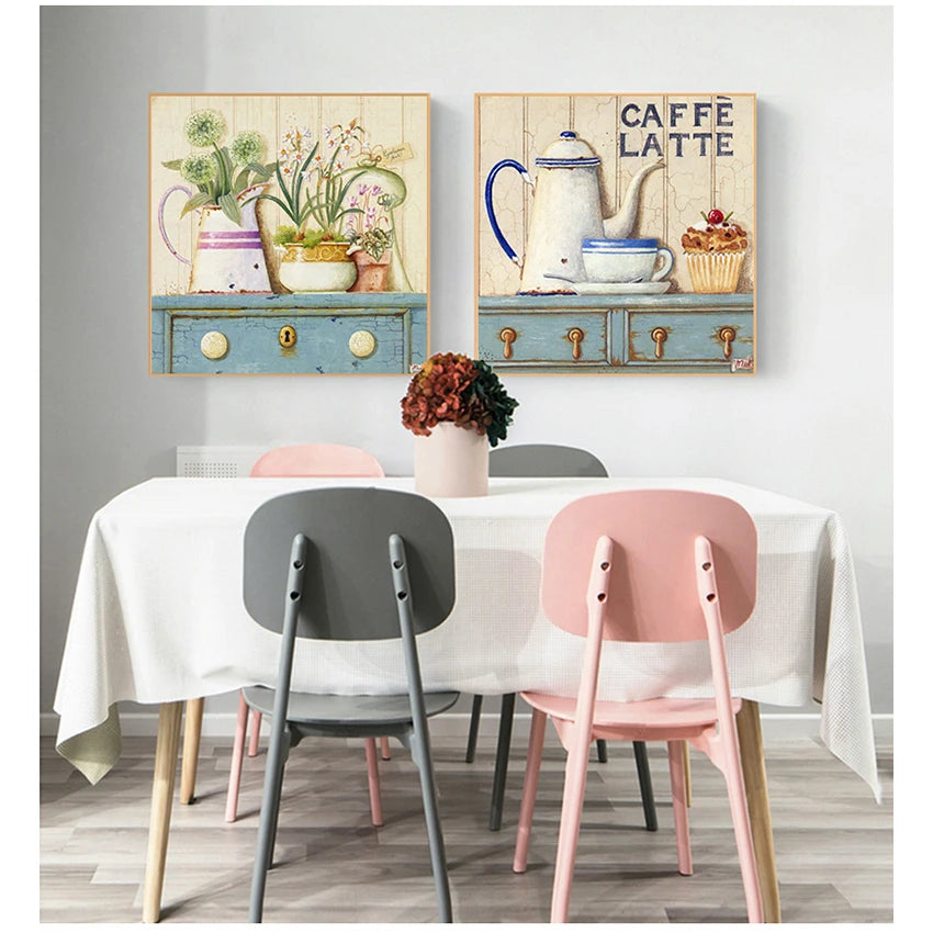 Nordic Flower Watercolor Canvas Painting Poster for Home Decor