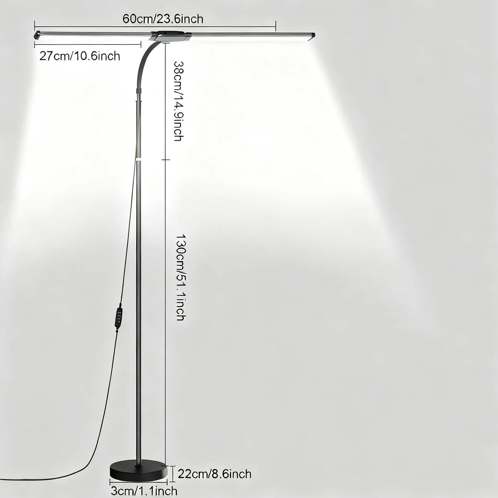 Modern LED Floor Lamp 3 Color Modes 10 Brightness Adjustable Flexible Gooseneck USB Standing Lamp for Living Room Reading Study Workbench