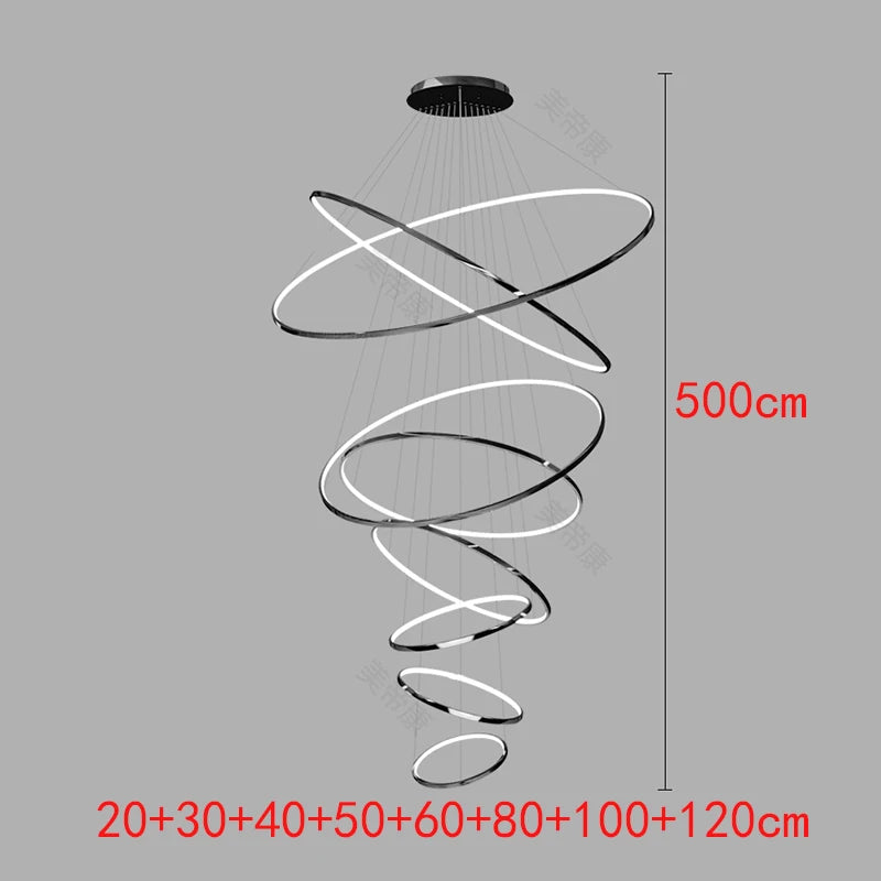 Nordic Metal Multi-Light LED Pendant Chandelier for Living Room Dining Room