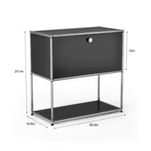 Modern 74 cm Modular Nightstand Chrome Metal Frame 2-Tier Side End Table