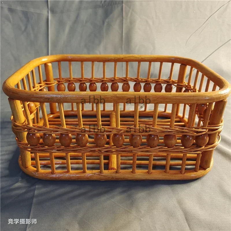 Vintage Natural Rattan Woven Pose Bed Tabletop Ornament for Home Decor