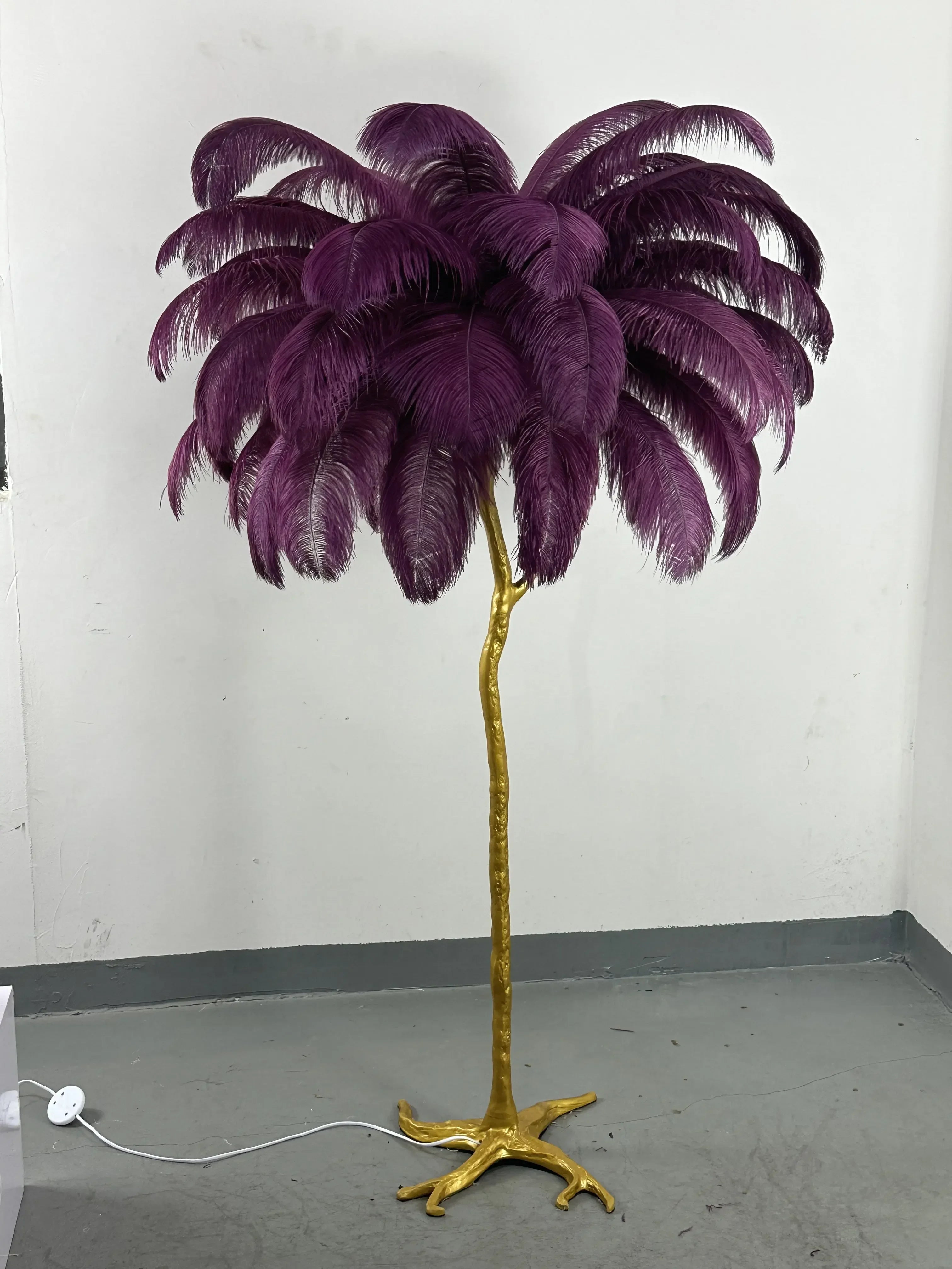 Modern LED Ostrich Feather Floor Lamp for Living Room Bedroom