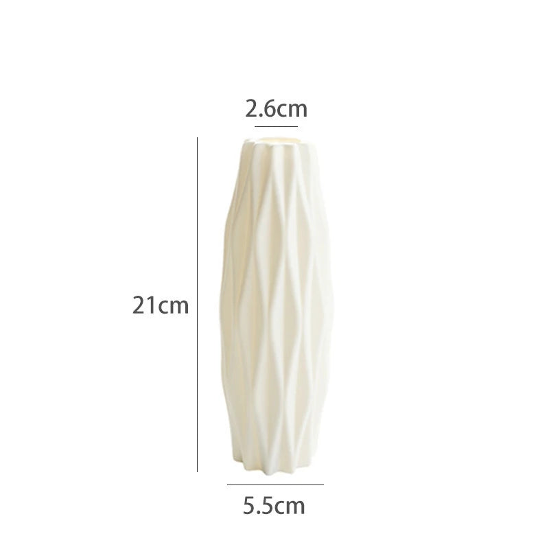 Modern Geometric Plastic Flower Vase for Tabletop Decor