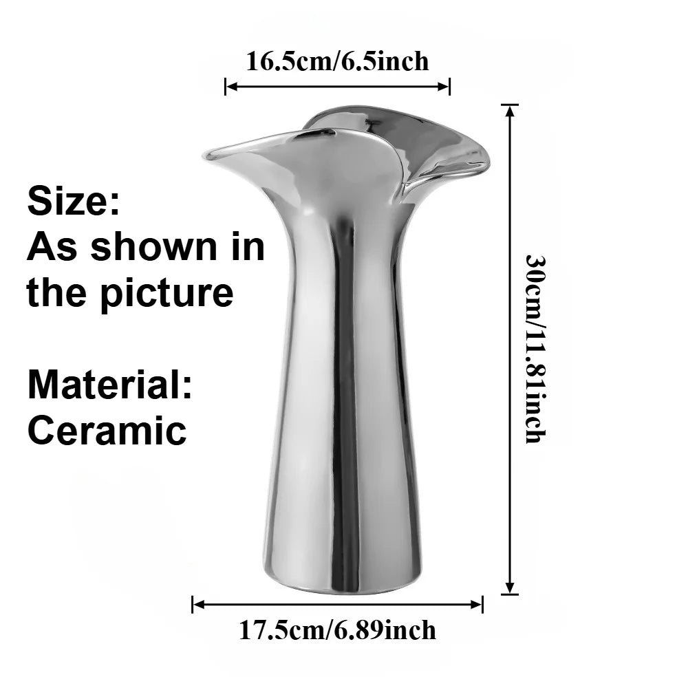 Modern Minimalist Ceramic Flower Vase Tabletop Ornament for Home Decor