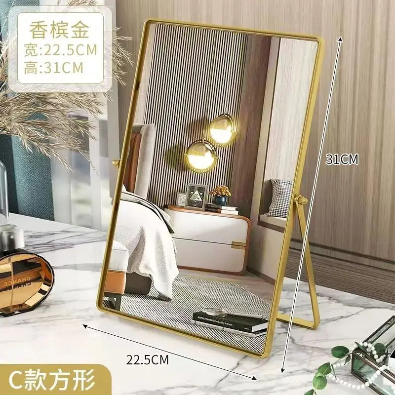 Luxury Rotating Metal Standing Mirror for Home Decor