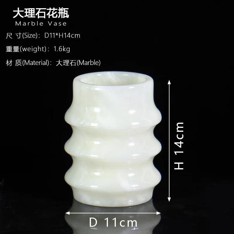 Modern Marble Small Flower Vase Decorative Desktop Display Ornament