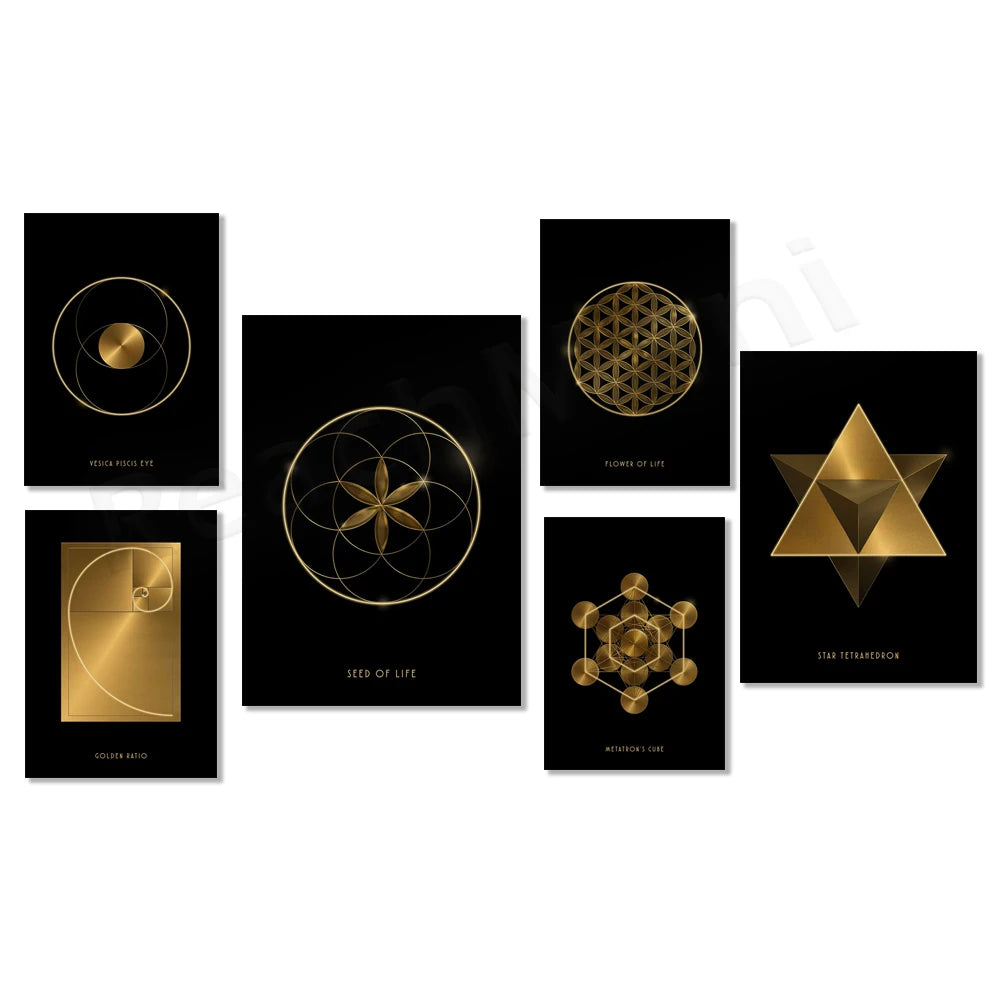 Sacred Geometry Golden Ratio Canvas Painting Poster for Home Decor