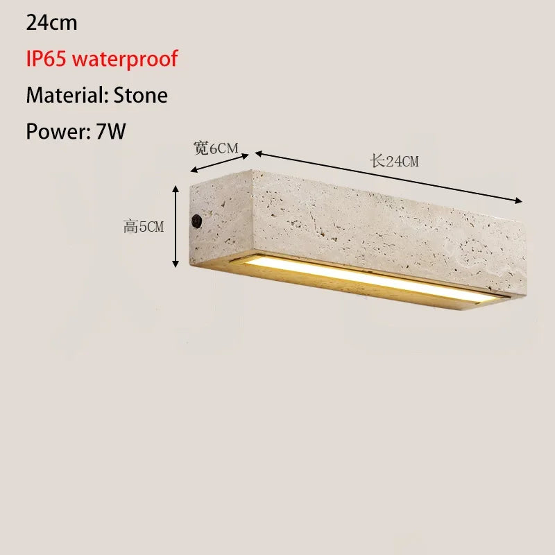 Wabi Sabi Natural Stone Wall Sconce Bedroom Living Room Light