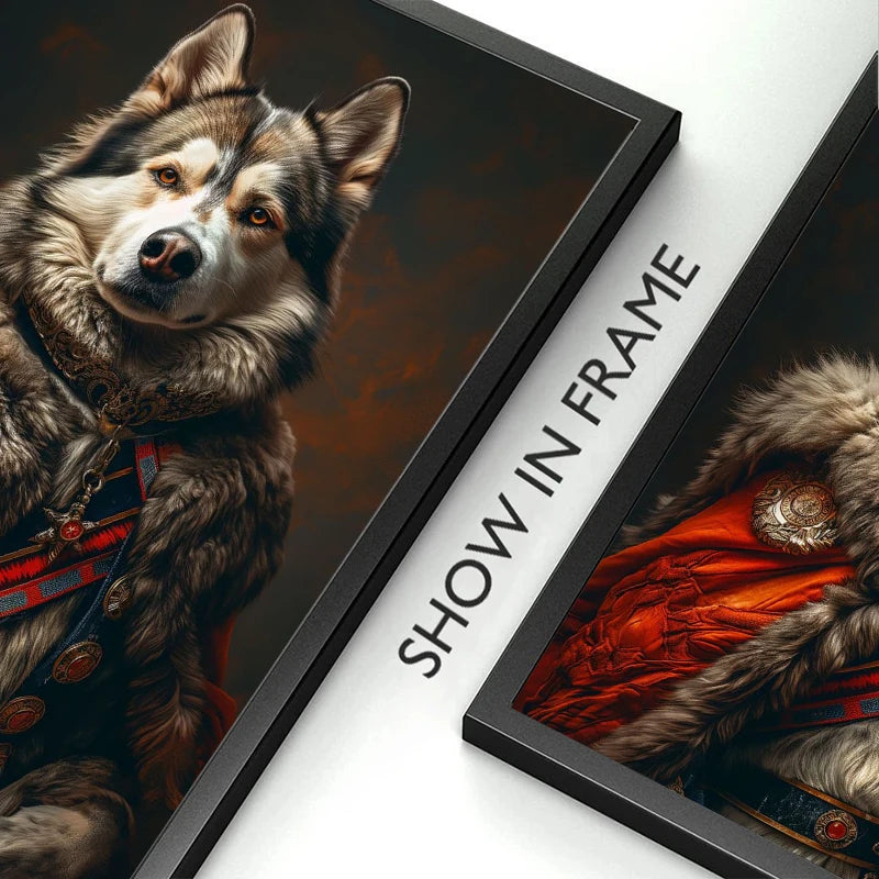 Vintage Victorian Renaissance Animal Portrait Canvas Wall Art Painting for Living Room